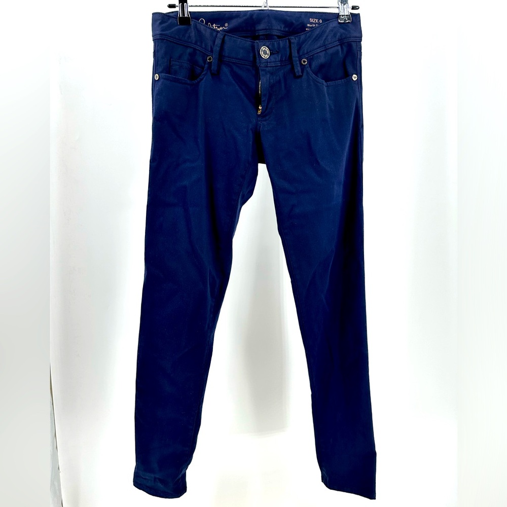 Lilly Pulitzer Dark Navy Blue Skinny Jeans Pants Size 0 Pockets Stretch